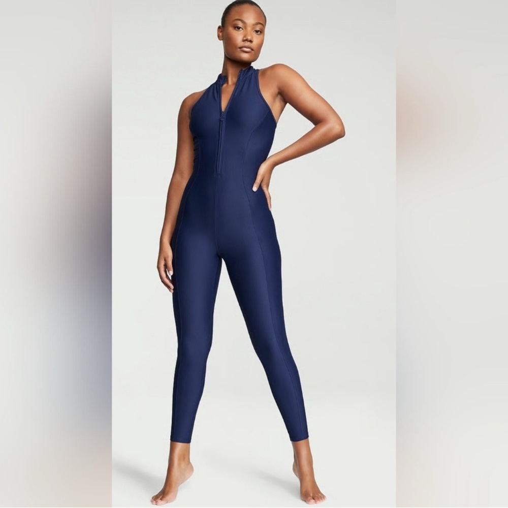 Women's Navy Full-Length Jumpsuit